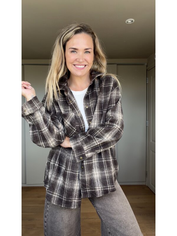 Carry Blouse bruine Ruit By Sara Collection Carry Blouse bruine Ruit