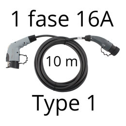 Ratio Laadkabel type 1 naar type 2 - 1 fase - 16A - 10 meter