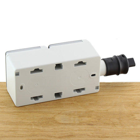 Ratio Wandcontactdoos Schuko outlet dubbelvoudig 16A | IP55