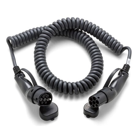 Ratio Premium Laadkabel type 2 naar type 2 - coiled - 3 fase 16A - 4 meter