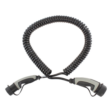 Ratio Laadkabel type 2 naar type 2 - coiled - 3 fase 16A - 4 meter