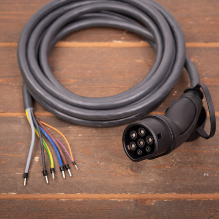 Ratio Premium Laadkabel type 2 naar open eind - 3 fase 32A - 7,5 meter