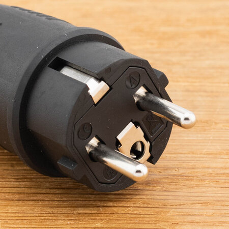 ABL Randgeaarde Schuko Stekker 2P Rubber IP44 Zwart - Copy