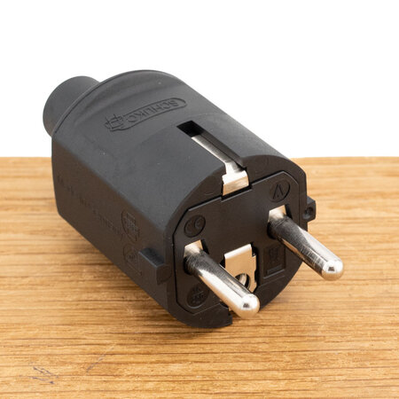ABL Compact geaarde stekker schuko TPE zwart IP20 type 1505