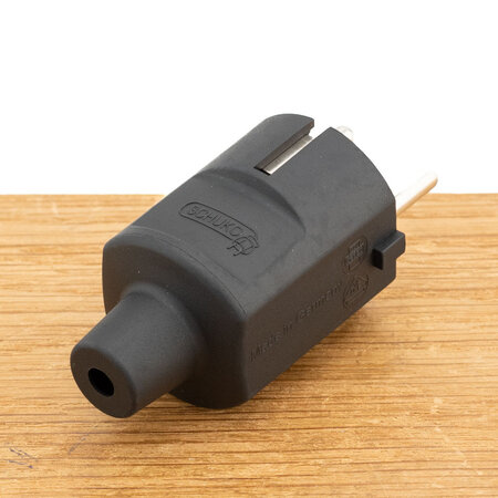 ABL Compact geaarde stekker schuko TPE zwart IP20 type 1505