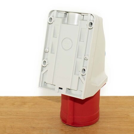 ABL ABL CEE combi wandcontactdoos 16A 5-polig 400V met geïntegreerde 230V Schuko-contactdoos, IP44, voorgemonteerd en intern bedraad
