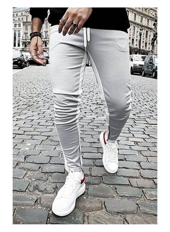 TAPED JOGGERS - GREY/WHITE