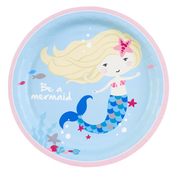 Borden Be A Mermaid Blauw 23CM (8ST)