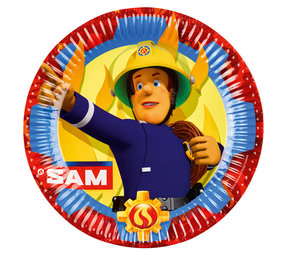 Bestrooi aanvulling Meerdere Feestbordjes Brandweerman Sam 23CM (8ST) - Partylove.nl
