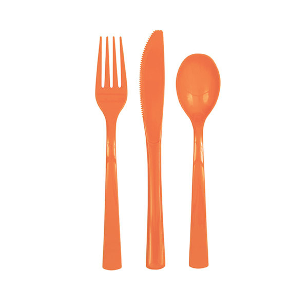 Plastic Bestek Oranje 18ST