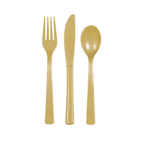 Plastic Bestek Goud 18ST