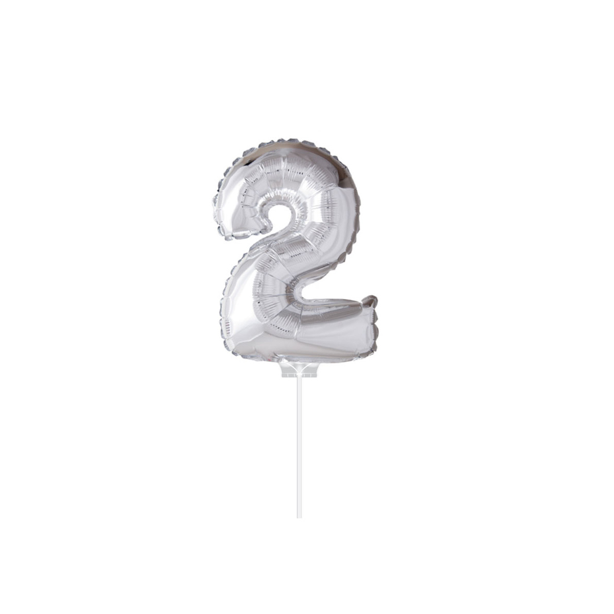 Folie Ballon "2" Zilver (40CM)