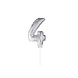 Party Factory NL Folie Ballon "4" Zilver (40CM) Party Factory NL Folie Ballon "4" Zilver (40CM)