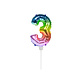 Folat Folie Ballon Multicolor "3" 36CM Folat Folie Ballon Multicolor "3" 36CM