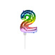Folat Folie Ballon Multicolor "2" 36CM Folat Folie Ballon Multicolor "2" 36CM