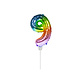 Folat Folie Ballon Multicolor "9" 36CM Folat Folie Ballon Multicolor "9" 36CM