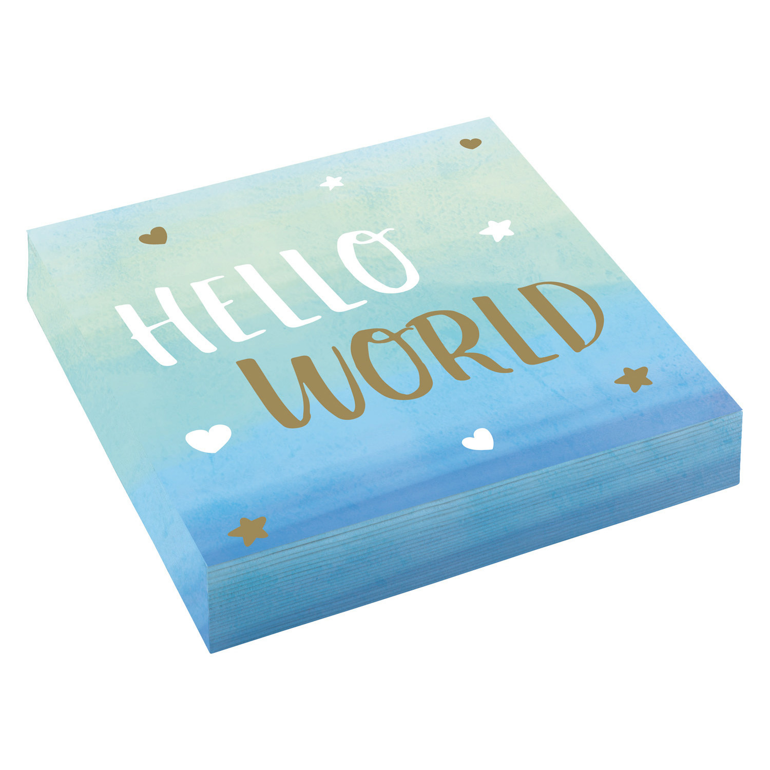 Servetten "Hello World" Blauw 33cm x 33cm (16ST)