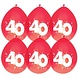 Party Factory NL Ballonnen Metallic Robijn Rood "40" (6ST) Party Factory NL Ballonnen Metallic Robijn Rood "40" (6ST)