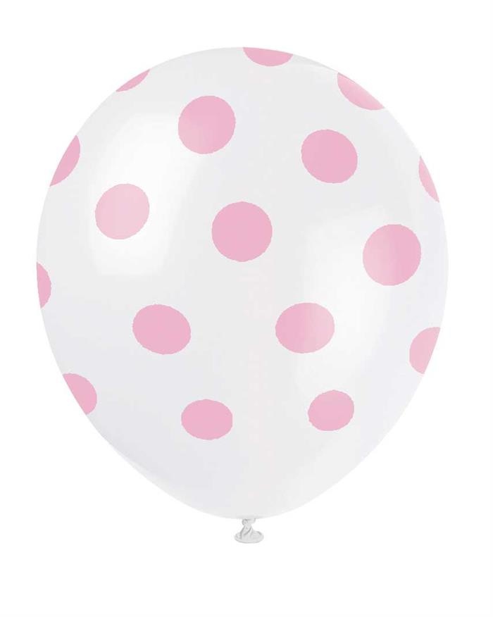 Ballonnen Stippen Baby Roze 30CM (6ST)