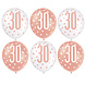 Unique Ballonnen 30 Jaar Rosé Goud & Wit 30CM (6ST) Unique Ballonnen 30 Jaar Rosé Goud & Wit 30CM (6ST)