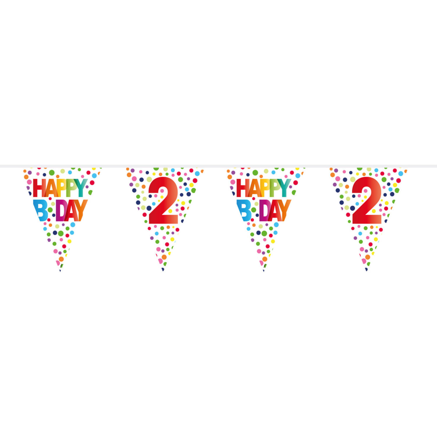 Vlaggenlijn 2 Jaar Happy Birthday (10M)