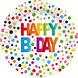 Folat Bordjes Happy Birthday Stippen Multicolor 23CM (8ST) Folat Bordjes Happy Birthday Stippen Multicolor 23CM (8ST)