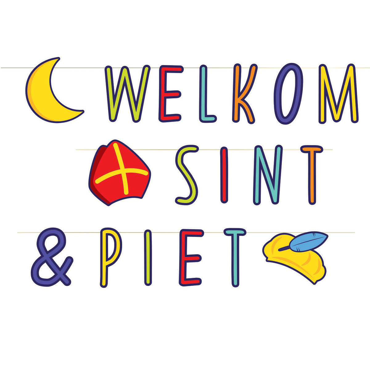 Letterslinger Welkom Sint & 2.8M • Feestdagen • Sinterklaas