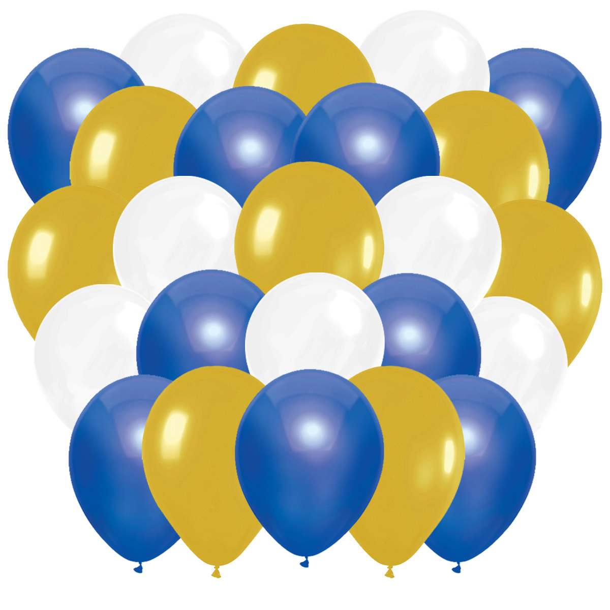 Ballonnen Happy New Year Blauw / Goud / Wit (30ST)