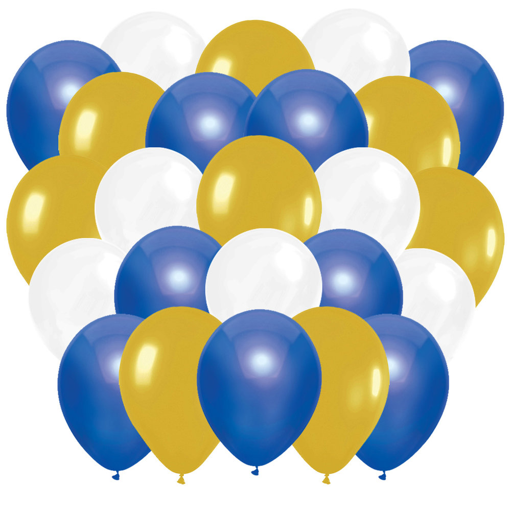 Wiskunde magie zwaartekracht Ballonnen Happy New Year Blauw/ Wit/ Goud 45ST • Oud & Nieuw