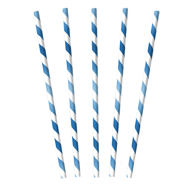 Papieren Rietjes Mix Blauw (12ST)