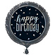 Unique Folie Ballon Zwart & Zilver Happy Birthday (45CM) Unique Folie Ballon Zwart & Zilver Happy Birthday (45CM)