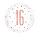 Unique Folieballon Rond Rosé Goud & Wit 16 Jaar (45CM) Unique Folieballon Rond Rosé Goud & Wit 16 Jaar (45CM)