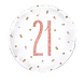 Unique Folie Ballon Rosé Goud & Wit 21 Jaar (45CM) Unique Folie Ballon Rosé Goud & Wit 21 Jaar (45CM)