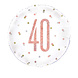 Unique Folie Ballon Rosé Goud & Wit 40 Jaar (45CM) Unique Folie Ballon Rosé Goud & Wit 40 Jaar (45CM)