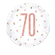 Unique Folie Ballon Rosé Goud & Wit 70 Jaar (45CM) Unique Folie Ballon Rosé Goud & Wit 70 Jaar (45CM)