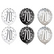 Unique Ballonnen 70 Jaar Zwart & Zilver 30CM (6ST) Unique Ballonnen 70 Jaar Zwart & Zilver 30CM (6ST)