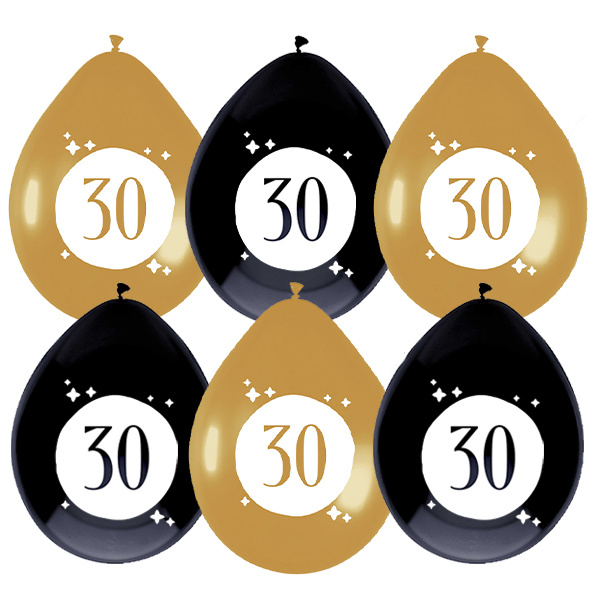 Ballonnen Festive Gold 30 Jaar 30CM (6ST)