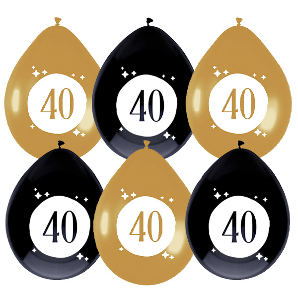 Ballonnen Festive Gold 40 Jaar 30CM (6ST)