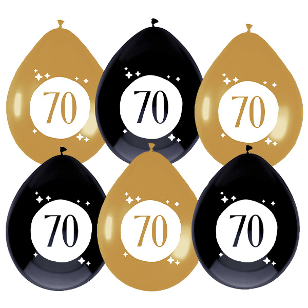Ballonnen Festive Gold 70 Jaar 30CM (6ST)