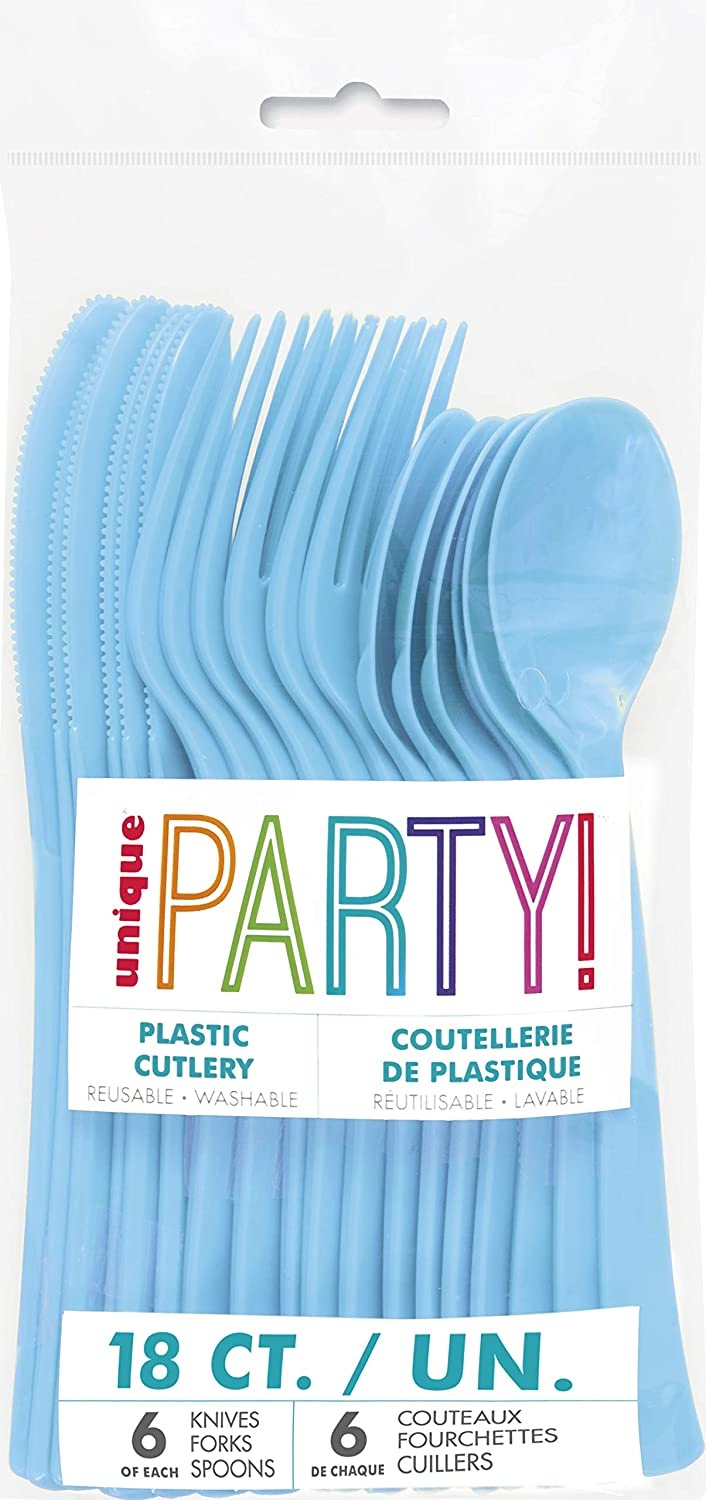 Plastic Bestek Baby Blauw 18ST