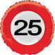 Folat Folie Ballon 25 Jaar Verkeersbord 46CM Folat Folie Ballon 25 Jaar Verkeersbord 46CM