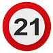 Folat Feestbordjes 21 Jaar Verkeersbord 23CM (8ST) Folat Feestbordjes 21 Jaar Verkeersbord 23CM (8ST)