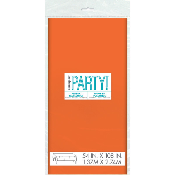 Plastic Tafelkleed Oranje 140cm x 274cm (1ST)