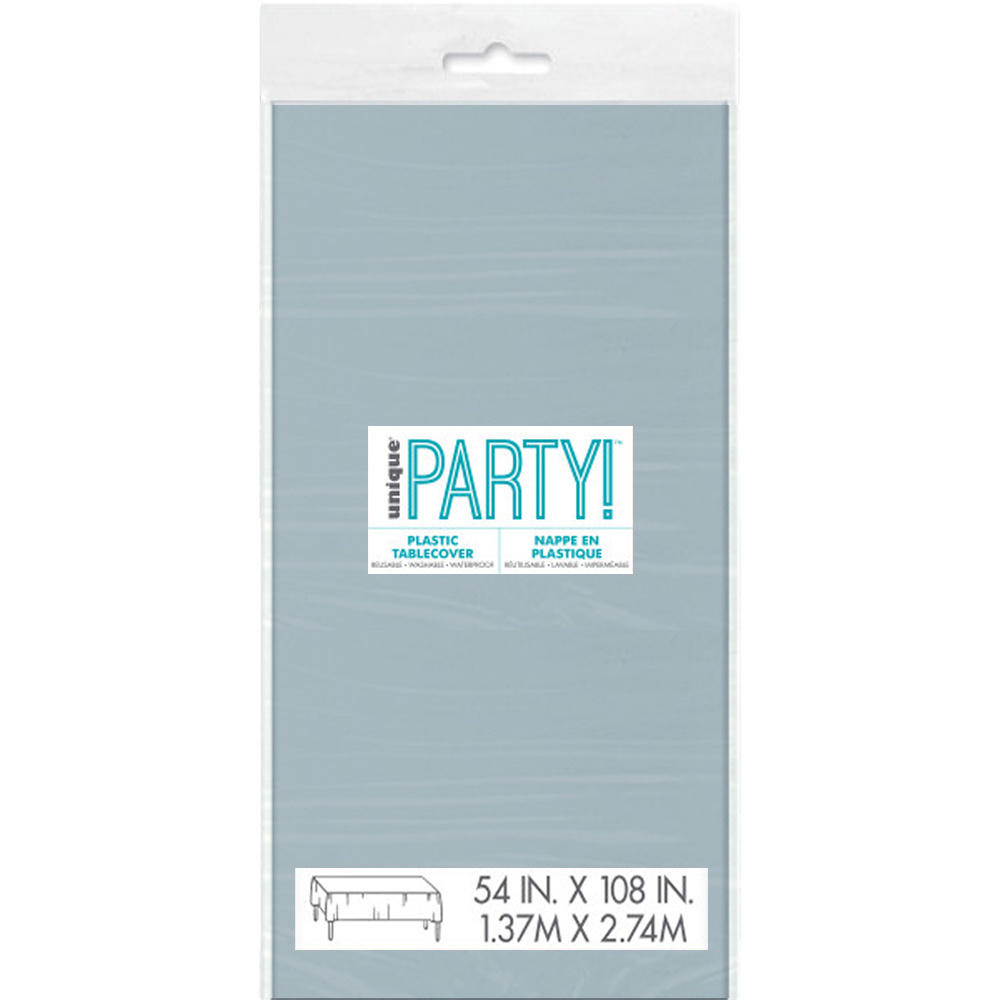 Plastic Tafelkleed Zilver 140cm x 274cm (1ST)