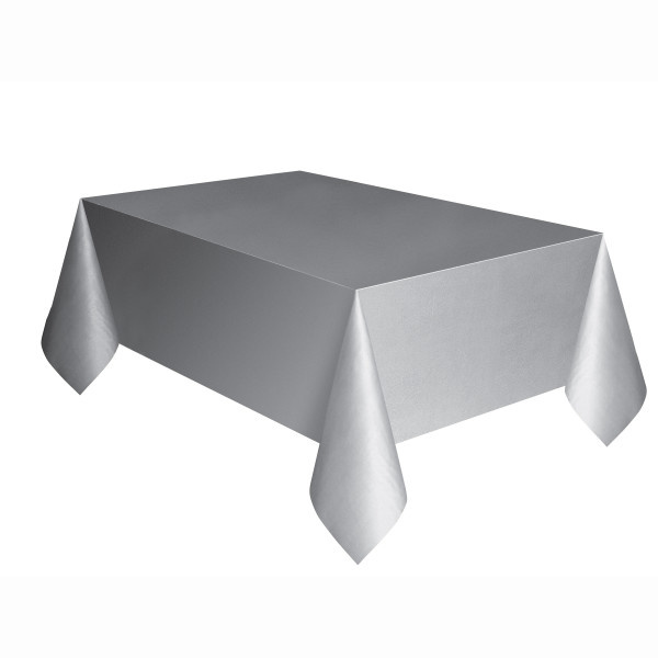 Plastic Tafelkleed Zilver 140cm x 274cm (1ST)
