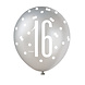 Unique Ballonnen 16 Jaar Zwart & Zilver 30CM (6ST) Unique Ballonnen 16 Jaar Zwart & Zilver 30CM (6ST)