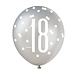 Unique Ballonnen 18 Jaar Zwart & Zilver 30CM (6ST) Unique Ballonnen 18 Jaar Zwart & Zilver 30CM (6ST)