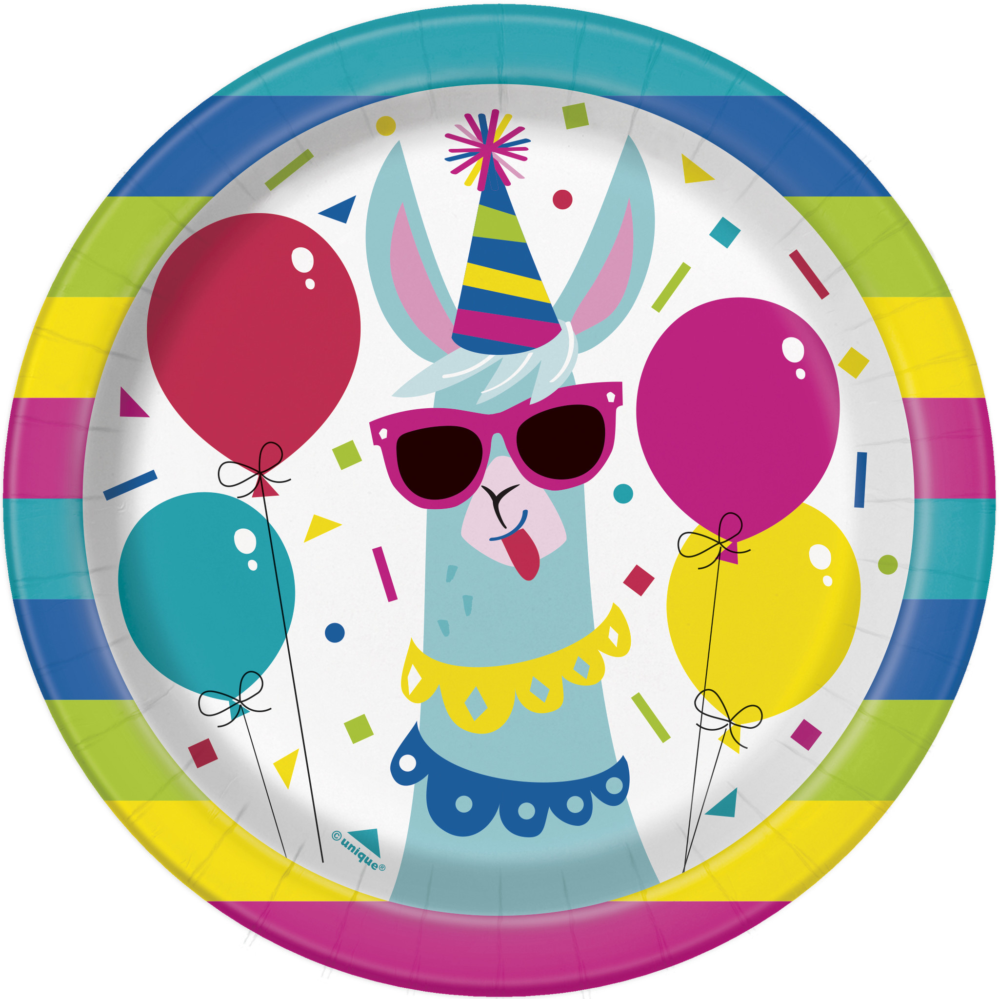 Lama Birthday Feestbordjes 18CM (8ST)