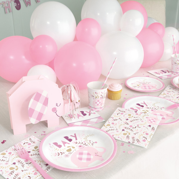 BabyShower Servetten Elephant Pink 33cm x 33cm (16ST)