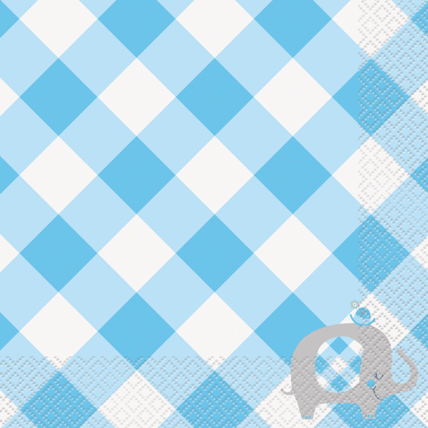 BabyShower Servetten Elephant Blue 33cm x 33cm (16ST)